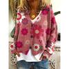 Womens Soft Knit Cardigan With 3D Digital Print Loose Fit Long Sleeve Open Front Sweater Casual Style