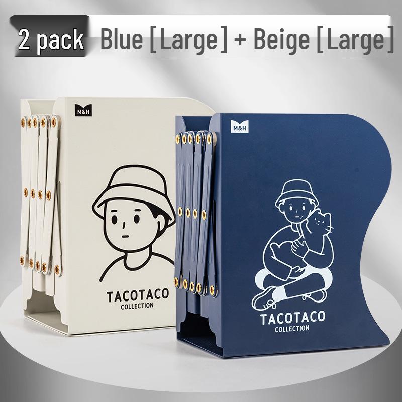 Mai & TACOTACO Adjustable Desktop Organizer Bookends with Dividers