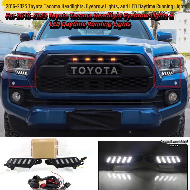 Совместимо с фарами, накладками на фары и дневными ходовыми огнями Toyota Tacoma 2016-2023 годов.