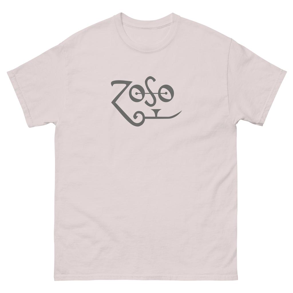 college students  Cotton T-shirt Led Zeppelin Jimmy Page Zoso Symbol Logo Saturn Unisex classic tee S-5X