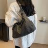 Versatile Matte Retro Crossbody Bag for Women Versatile Texture Zipper Decoration Commuter Shoulder Large Capacity Autumn