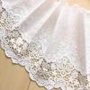 2Yards/lot(1.8meters) 20cm Wide White/beige Cotton Lace Trim Cotton Floral Embroidered Cloth Lace Doll Dress Underwear Costume DIY Craft