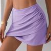 Women's Satin Short Skirt Spring and Summer Pleated Asymmetrical Skirts