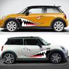 2PCS Shark Mouth Teeth Die Cutting Car Stickers Window Bumper Vinyl Decals Personalized Auto Body Decoration Decals Accessories
