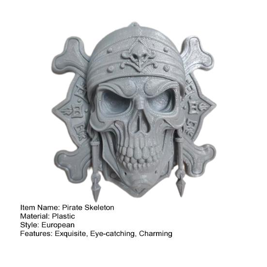 Пиратский скелет Настенный декор Хэллоуин Пластиковая человеческая голова Поделка для гаражей Гостиных Спален Офисов Декор