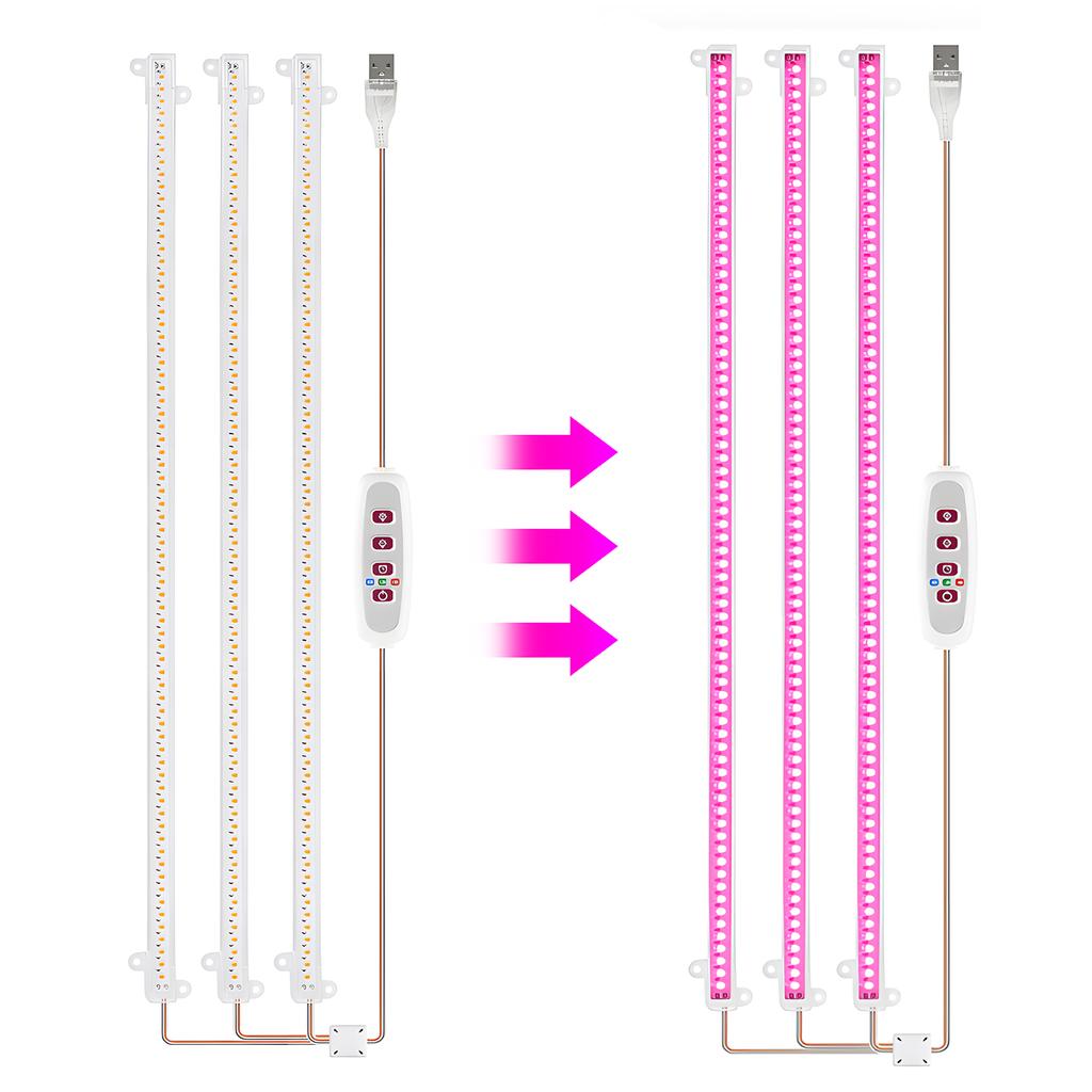 LED Plant Grow Light Strips 8W 168LED 4000K 169.2lm Bright Grow Lamp with 8H/12H/16H Timer 5