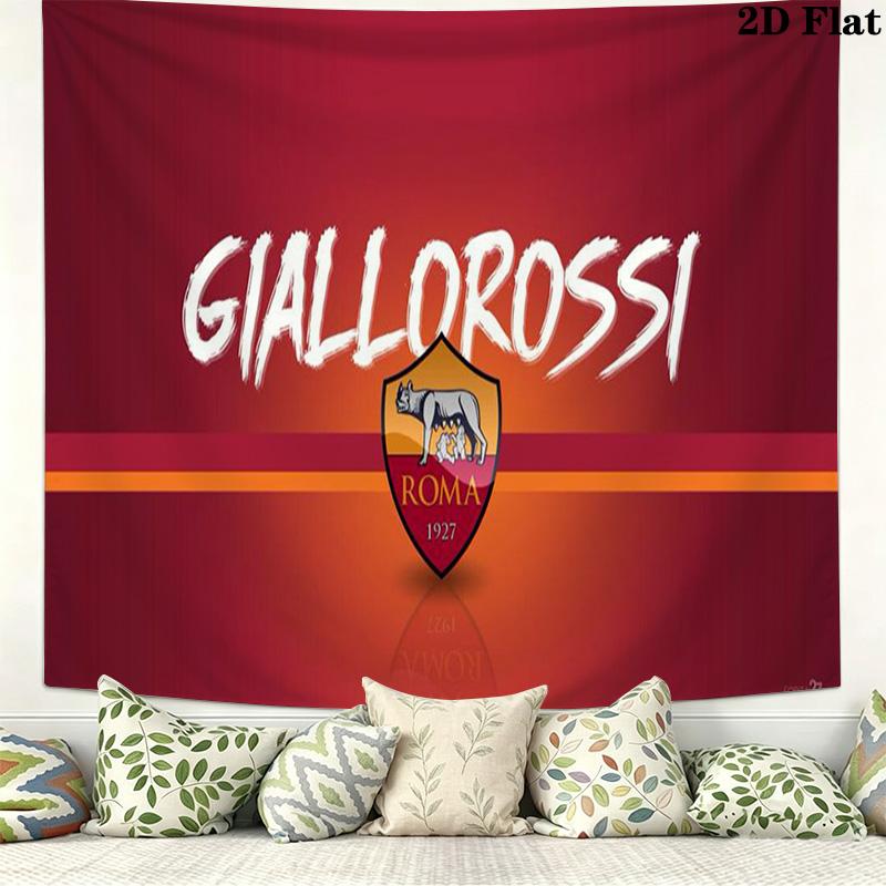 AS Roma Football Wall Tapestry Aesthetic Wall Hanging Printed Fabric Blanket Decorative Tapestries for Bedroom Living Room Home Decor