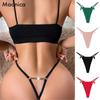 Hottie Sexy Chain Thong Seamless Low-waisted G-string Cute Bow Panties Women's Cotton Crotch Underwear