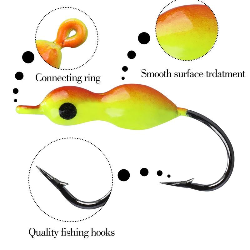 Приманки для зимней рыбалки, 5 шт., приманки для пресноводной морской рыбалки, приманки для зимней рыбалки на открытом воздухе, снасти для зимней рыбалки на открытом воздухе