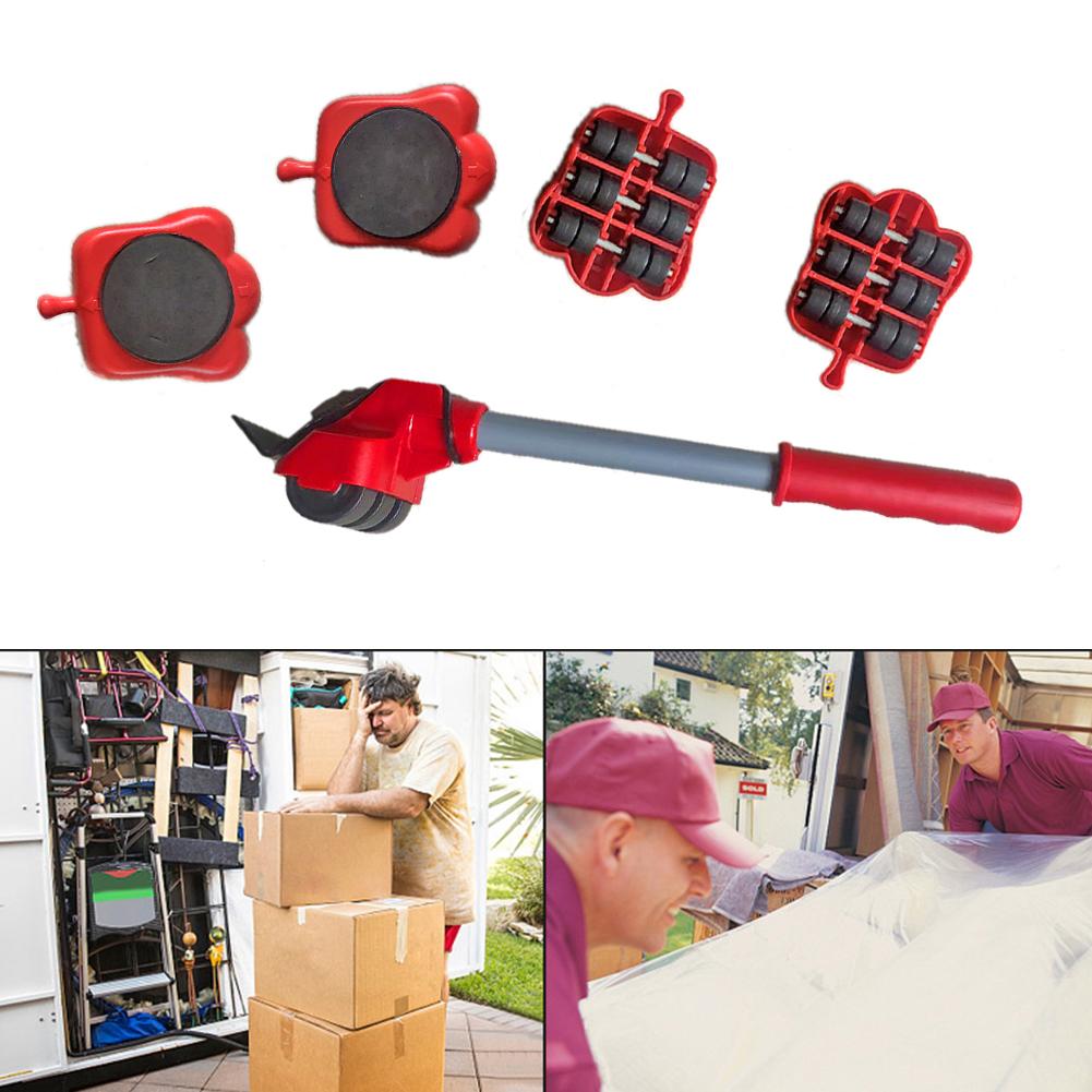 Furniture Moving Transport Roller Set Removal Lifting Moving Tool Set Wheel Bar Mover moving Heavy Stuffs Device Hand Tool