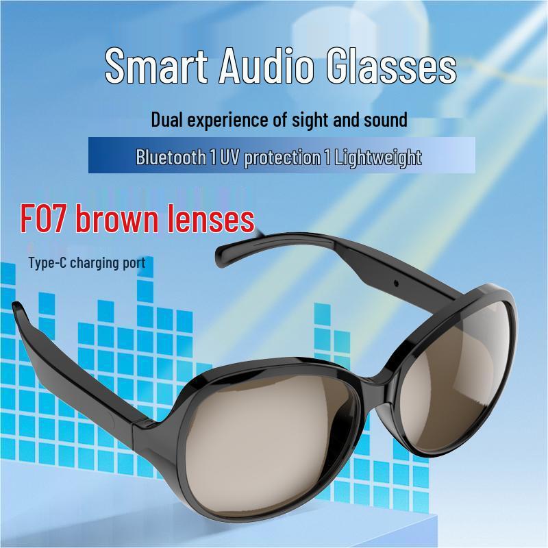 Smart Bluetooth Glasses with Wireless Bone Conduction Earphones, Models F06/F07/F08