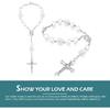 2PCS Car Rose Rosary for Rearview Mirror, Cross Blessing Rear View Mirror Hanging Decors, Auto Interior Hanging Accessories for SUV, Sedan, Truck