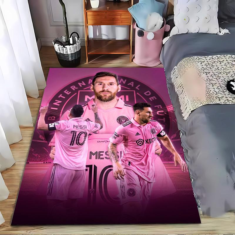 Soccer Player Pink Designed floor mat, suitable as a non-slip mat for the living room or bedroom sofa