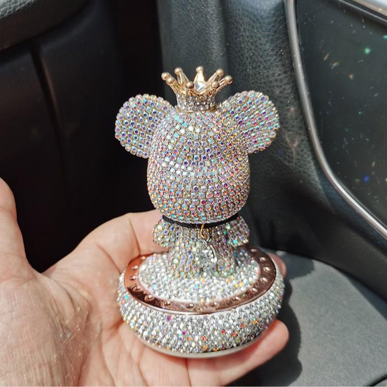 Creative Cartoon Bear Diamond-Studded Car Perfume Ornament - Solid Perfume Gift Decor