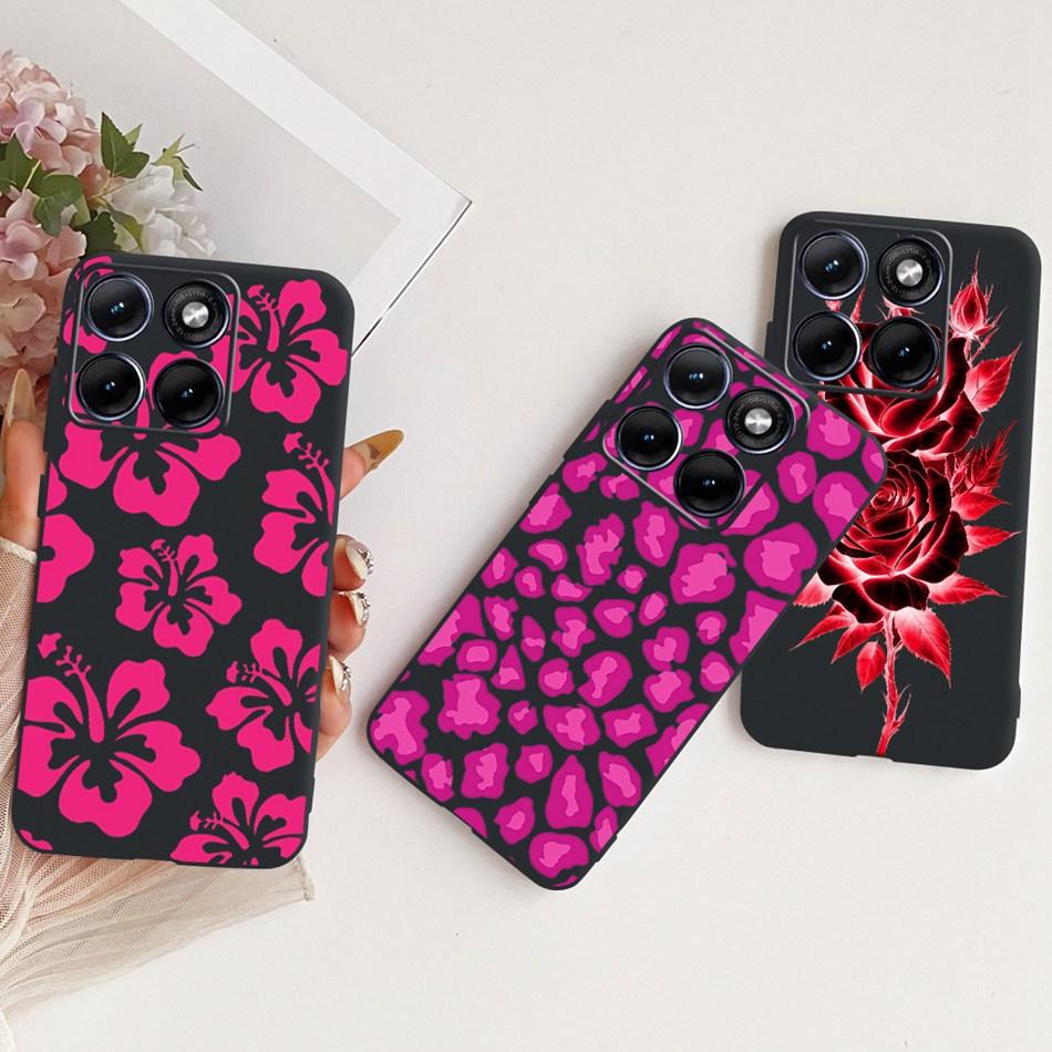 Для Motorola Edge 70 Fusion Милый Цветок Бабочка Кошка Расписной Чехол Для Motorola Edge70 Fusion 5G Черный Силиконовый Мягкий Чехлы Для Телефона
