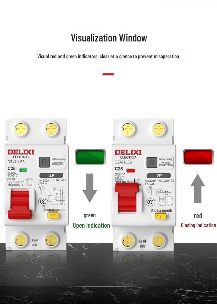 Delixi Smart Miniature Household Air Switch with Earth Leakage Protection