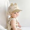 Embroidery Sun Cap Cartoon Bear Ear Kids Panama Hat New Summer Baby Hat  Boys Girls