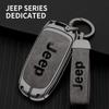 For Jeep For Jeep Grand Cherokee WK2 KL Wrangler JK JL MP Patriot Renegade Commander Compass Zinc Alloy Leather Car Key Case