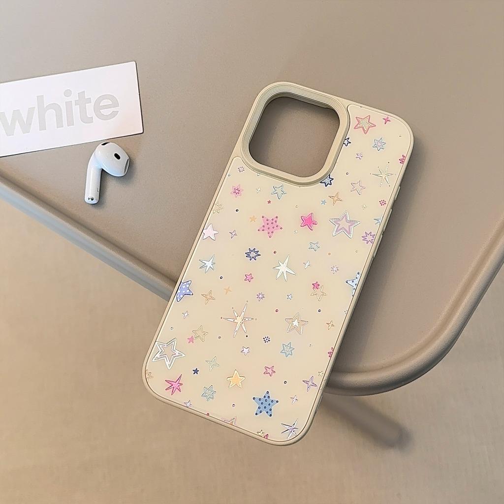 Позолоченный цветной чехол-звезда для iPhone 16, подходит для iPhone 17 Pro Max, свежий и стильный, противоударный для 15/14/13