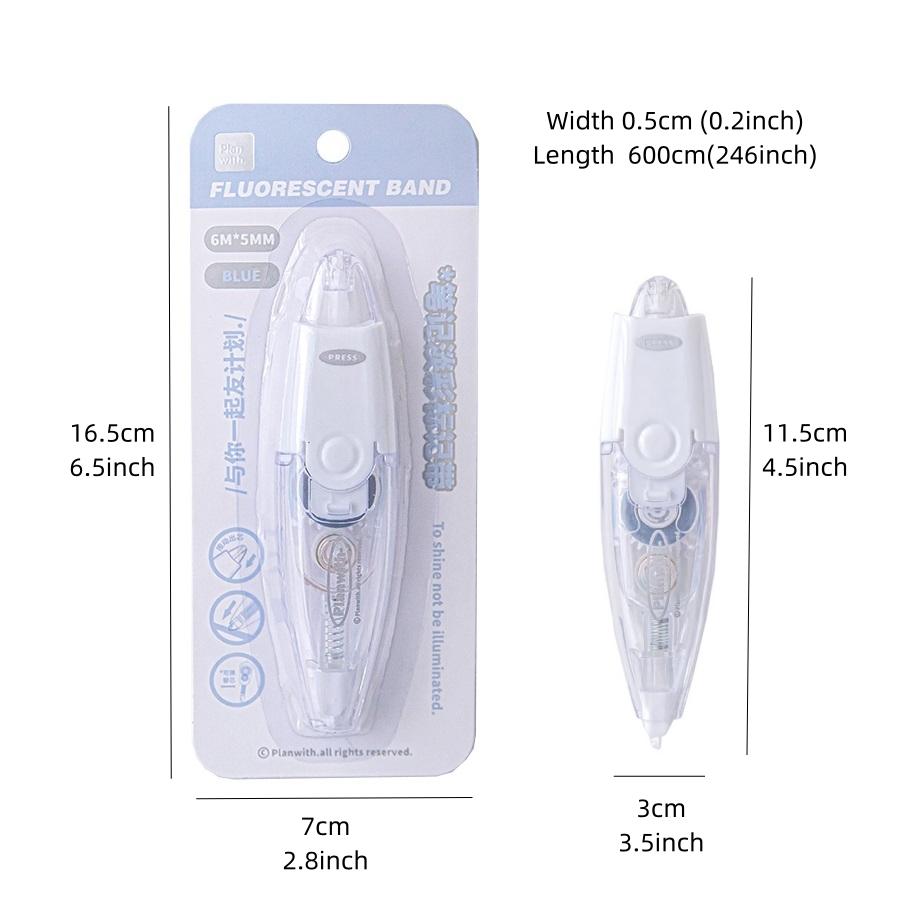 1pcs Fluorescent Band Color Correction Tape 5mm*6m for Spot Point Highlighting Office School A7604