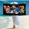 Ultra-Soft Beach Towel with Sonic Theme,Ideal for Pool - Camping, Diving - Perfect Travel Essential, Vibrant Beach Towel.