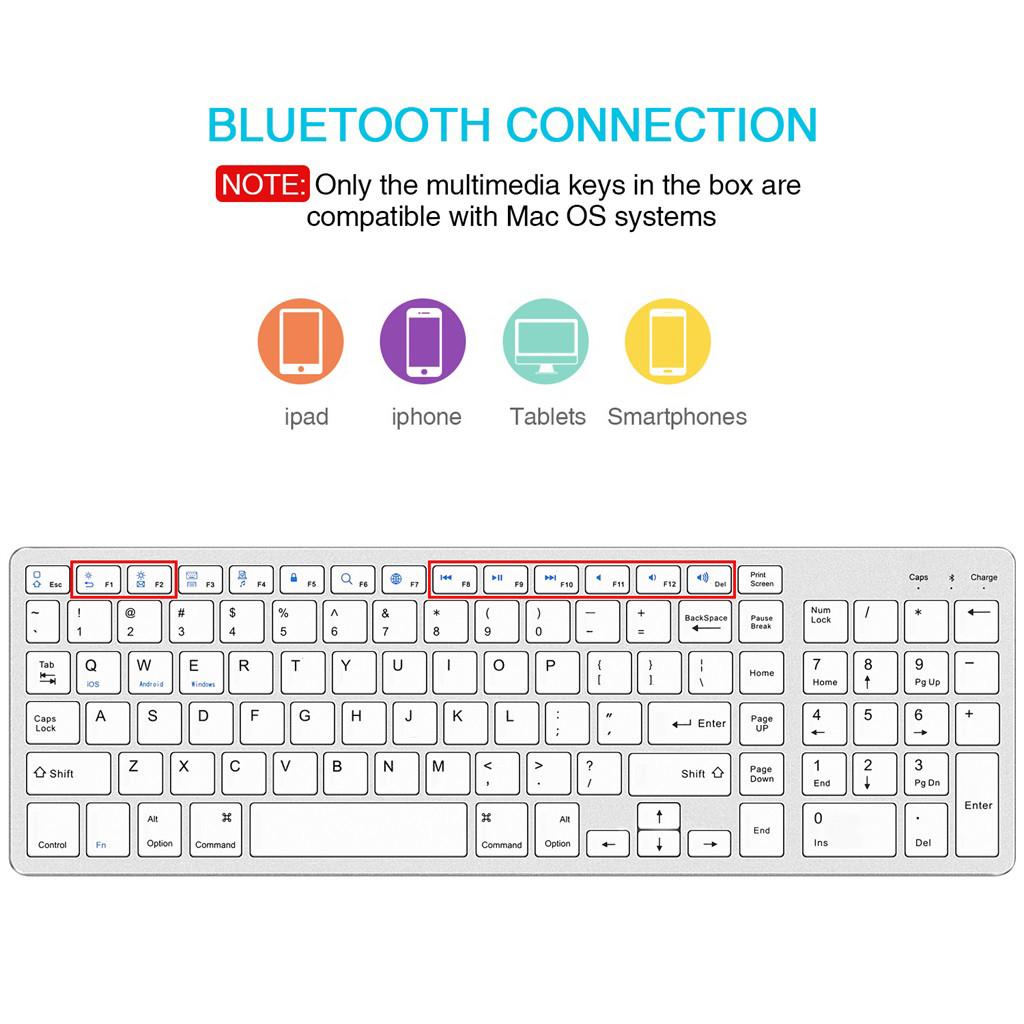 Sagit Bluetooth клавиатура перезаряжаемая портативная беспроводная клавиатура BT с номером для ПК