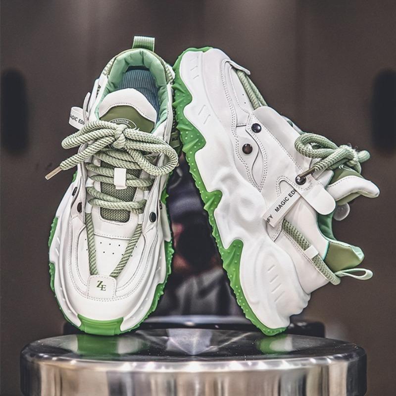 Модная обувь для мужчин Модные кожаные кроссовки на толстой подошве Повседневная спортивная обувь для бега Мужская обувь для активного отдыха, пешего туризма, альпинизма Zapatillas Hombre