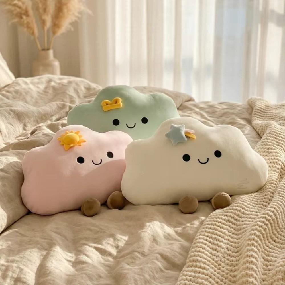 Fluffy Soft Plush Throw Pillow White Blue Pink Sofa Cushion Nordic Cloud Plush Toy For Kids