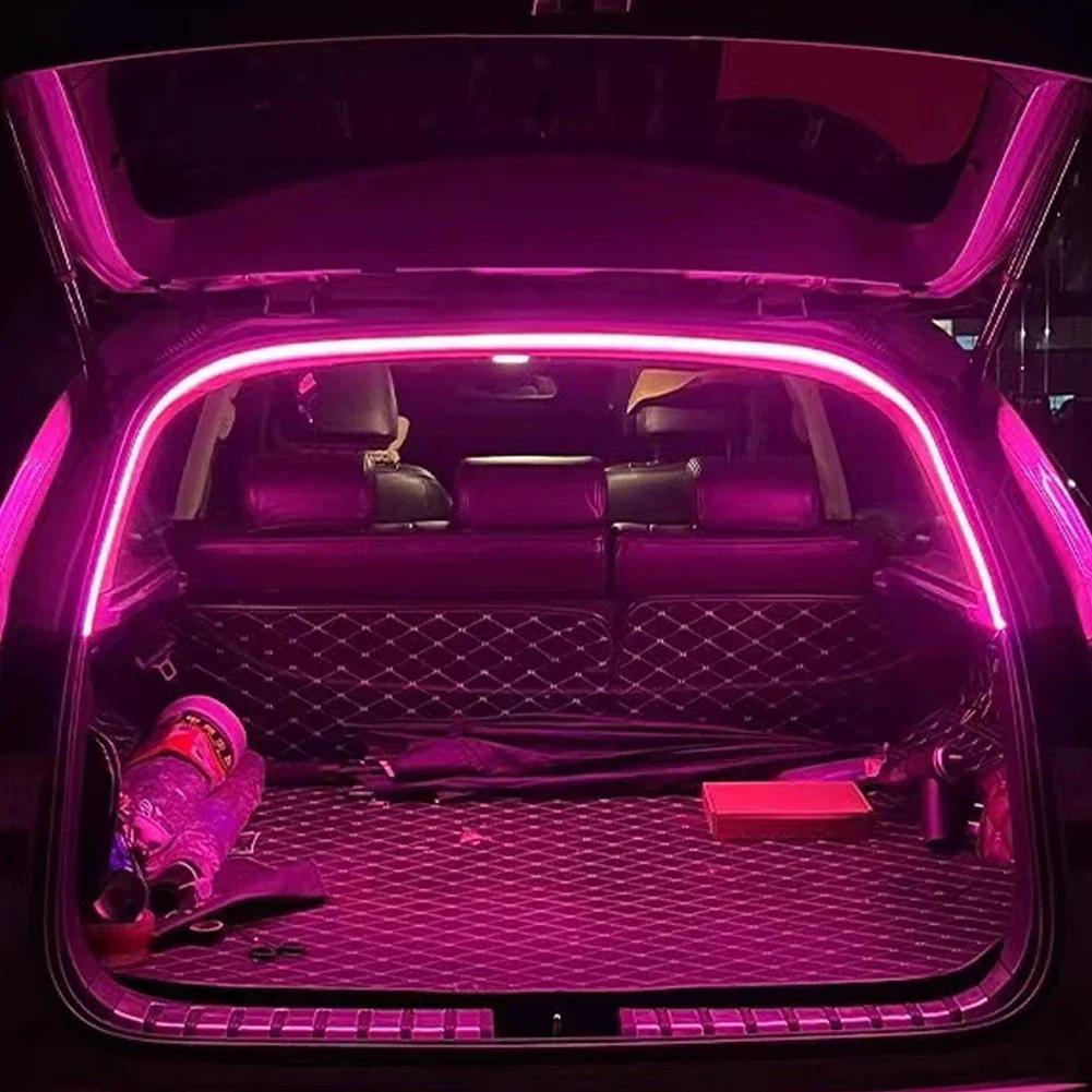 Светодиодная лента для багажника автомобиля, водонепроницаемая, гибкая ПВХ, лента окружающего света, автоматическое включение/выключение, скрытая установка, универсальная для внедорожников и минивэнов