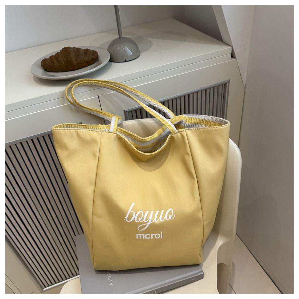 Commute Stripe Canvas Bag Striped Handbag Trendy Cloth Shoulder Bag Girls