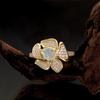 Light Luxury 925 Sterling Silver Women's Ring Natural Pear 5*7mm Ethiopian Opal Flower Design Fine Jewelry for Anniversary Gifts