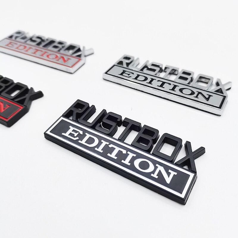 1 шт. 3D Металлическая версия Rustbox Логотип Автомобиль Боковое Крыло Задний Багажник Значок Наклейка