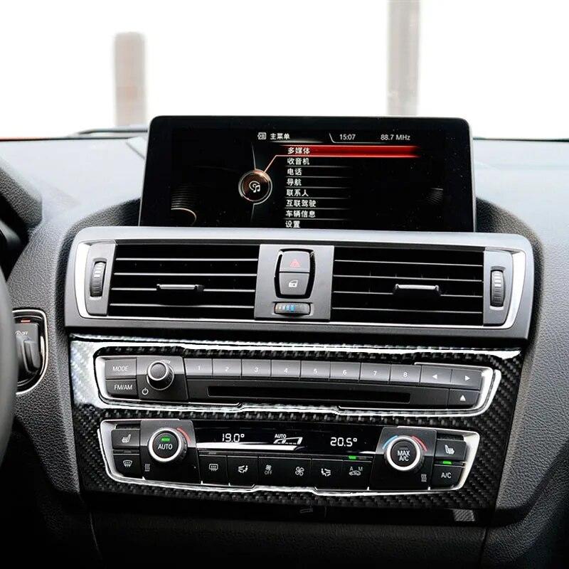 Наклейка-декорация на панель CD-плеера кондиционера из углеродного волокна, аксессуары для интерьера автомобиля, для BMW F20 F21 1 серии 2012-15