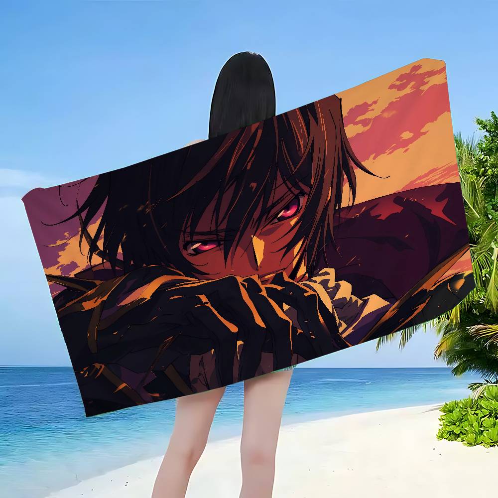 C-Code-Geass L-Лэлуш Микрофибра Пляжное полотенце Впитывающее Быстросохнущее Мягкое Йога Плавание Курорт Альпинизм Полотенце