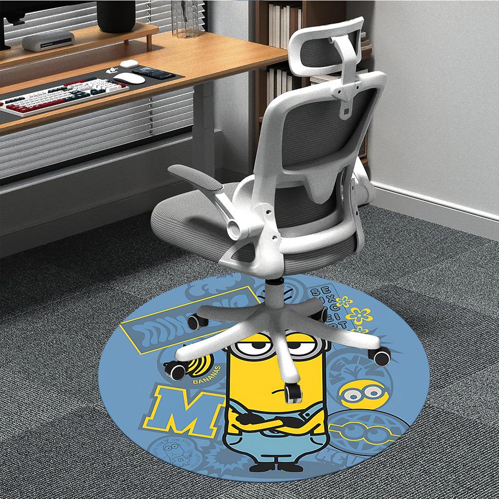 1pc Minions Office Round Area Rug, Under Office Chairs Bedroom Living Room Home Decor, Available in Various Sizes01