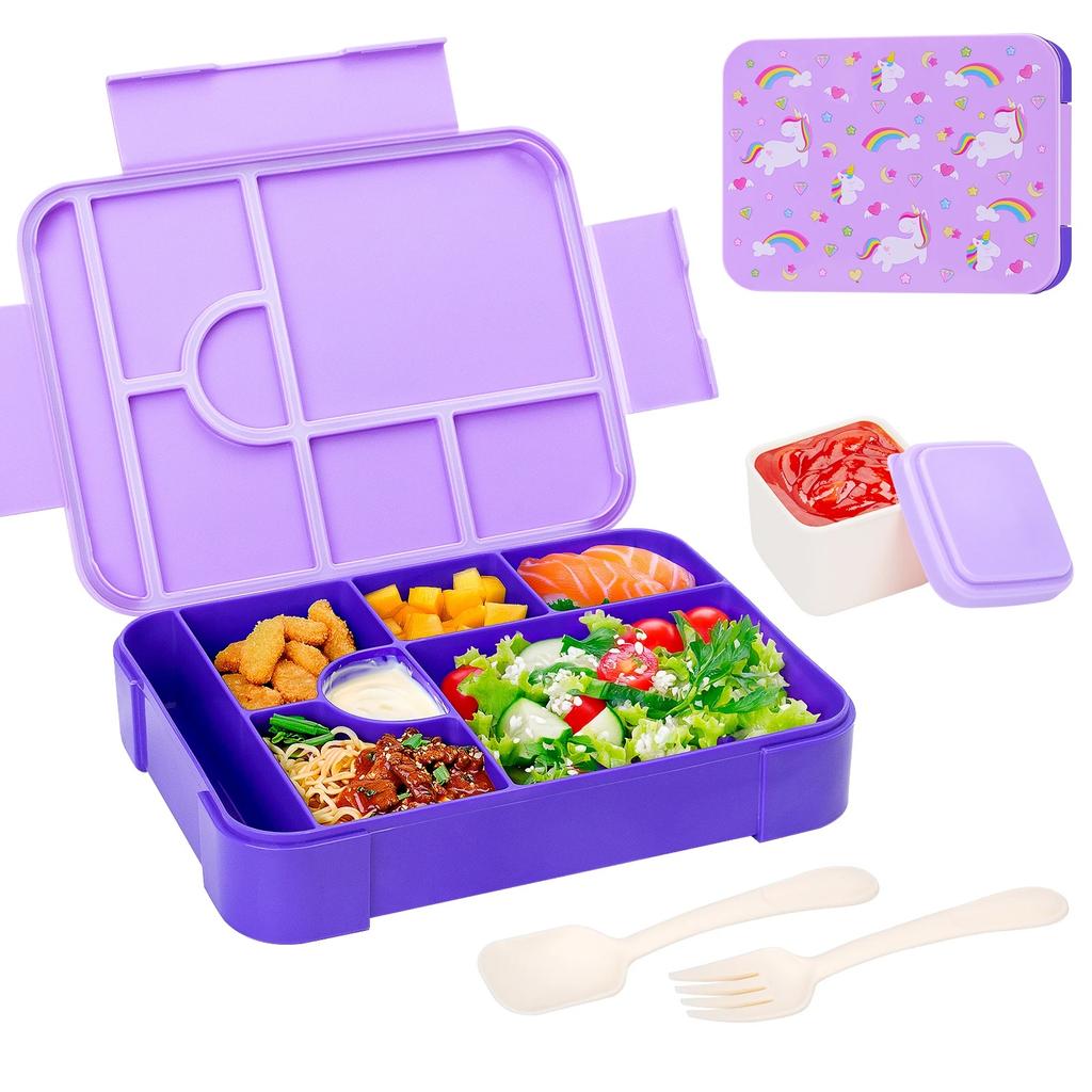 1330ML Bento Box Adult Lunch Box Containers with 6 Compartment for Adults/Kids With Tableware Sauce Lunch Box Microwave