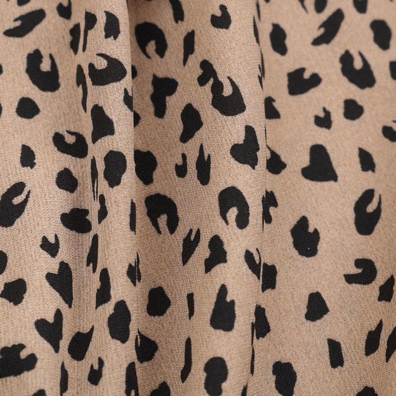 Летнее женское сексуальное длинное платье с леопардовым принтом и висячим вырезом на шее, нерегулярный разрез