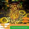Солнечная светодиодная подвесная лампа-подсолнух: Водонепроницаемый фонарь для уличного двора из кованого железа