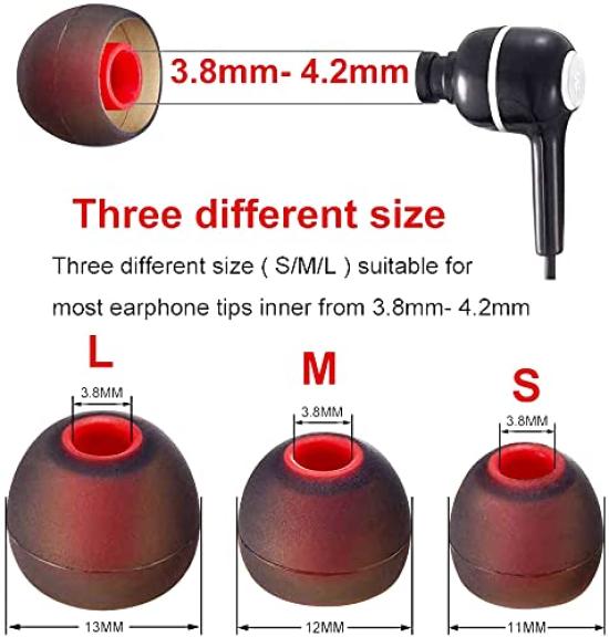 Earpiece Compatible with and Other Earphones with an Inner Diameter of To Hybrid Earpiece Made of Silicone Deep Bass Enhancement Improved Sound