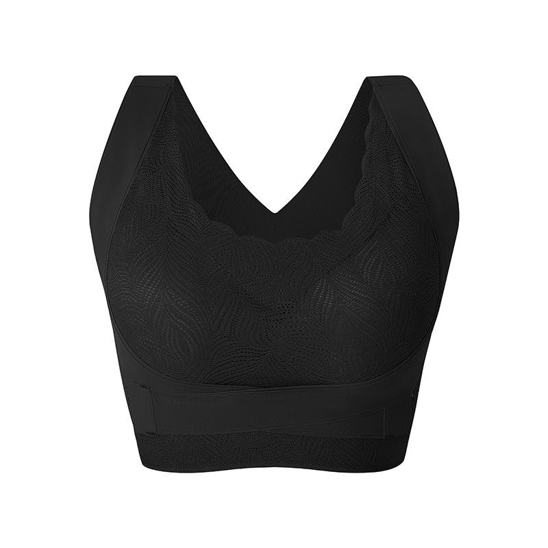 Cross Shockabsorbing Lace Buckle Side Sports Vest Traceless Back Adjustable Yoga Fitness Sports Bra For Women