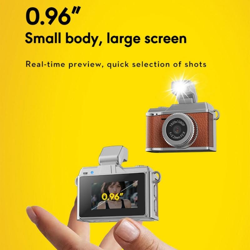 Retro Keychain Camera 0.96 Inch Screen High Definition 1080P With Flash Portable For Students Sports And Life Recording