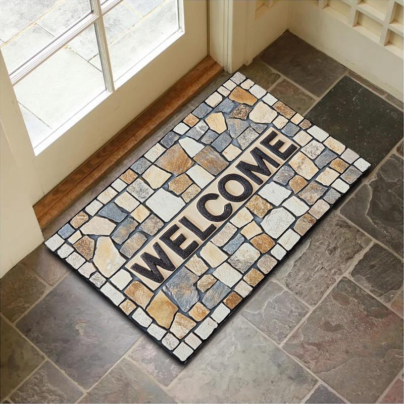 Приветственный коврик для двери, машинная стирка, фланелевая основа, нескользящий коврик для прихожей, для входной двери, сада, кухни, спальни, ковер для декора