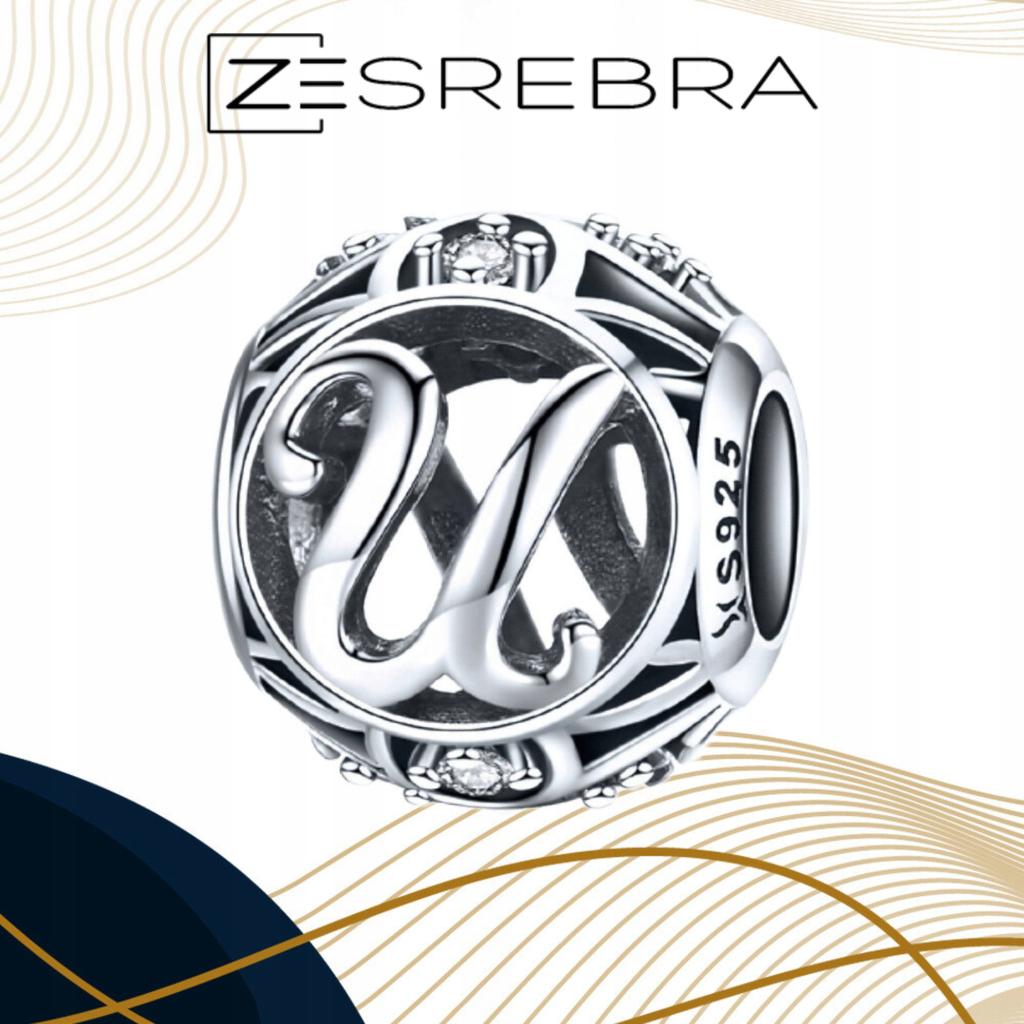 Charms Letter U Pendant Pr 925 Openwork Bead Zircons Letter