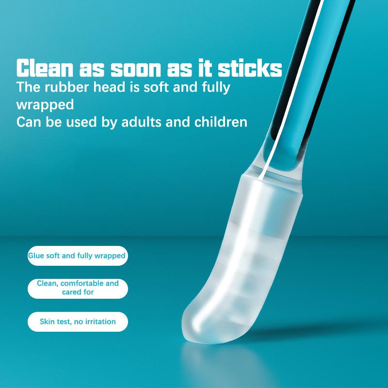 Набор из 24 шт./Коробка Одноразовые и многоразовые липкие ушные ложки с мягким силиконовым наконечником для безопасного удаления ушной серы