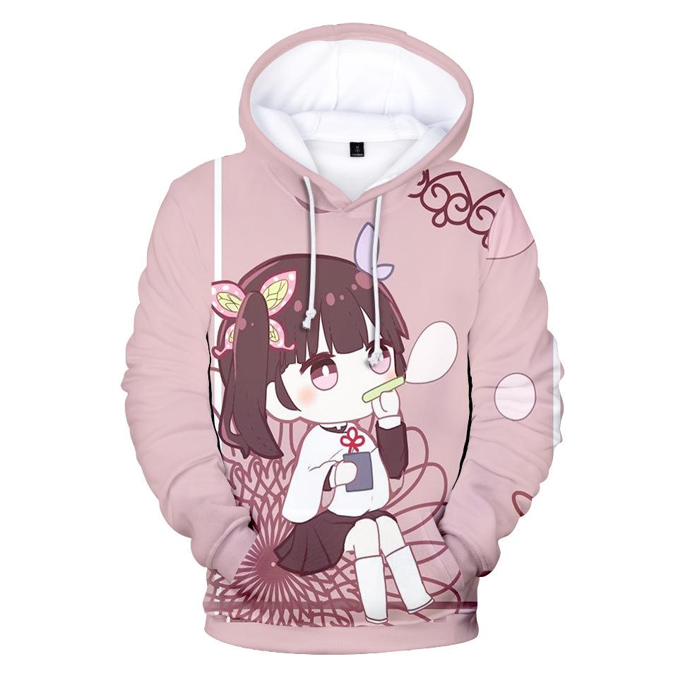 Толстовка с капюшоном в стиле аниме «Demon Slayer», мужская толстовка с принтом, двухцветная толстовка унисекс, Harajuku, топы для отдыха с героями мультфильмов