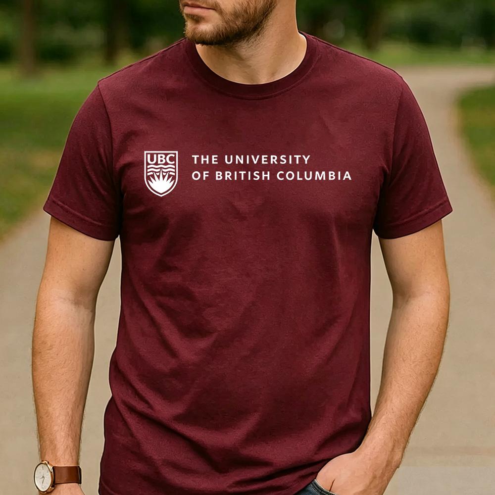 Vintage Retro The University of British Columbia Logo Cotton Graphic T Shirt Unisex Short Sleeve Alumni Graduate Holiday Tee