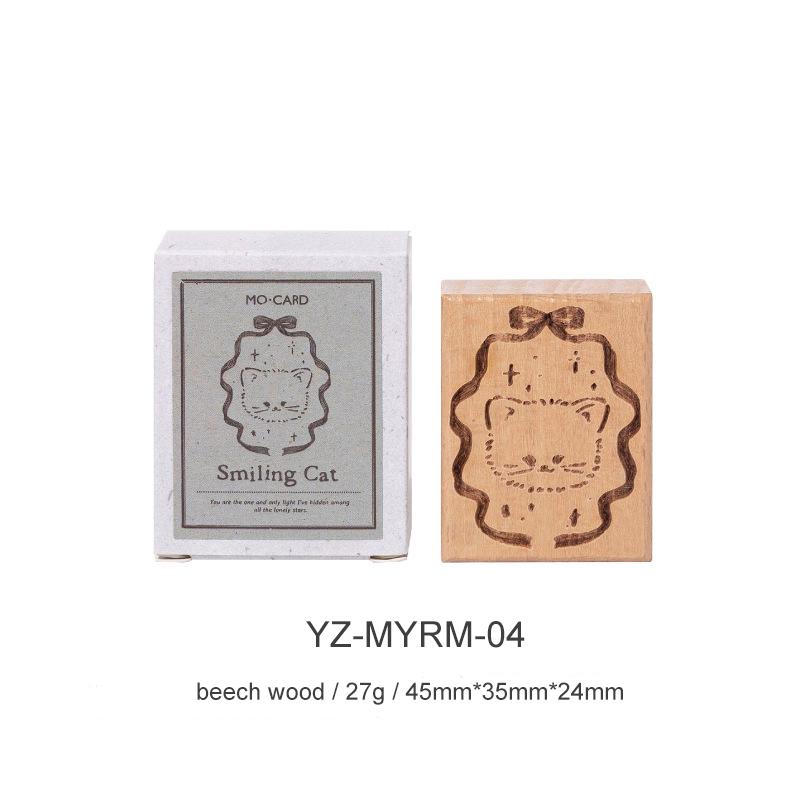 JIANWU Cat and Soft Dream Series Kawaii Cat Landscape Material Collage Wooden Stamp Creative DIY Journal Stationery