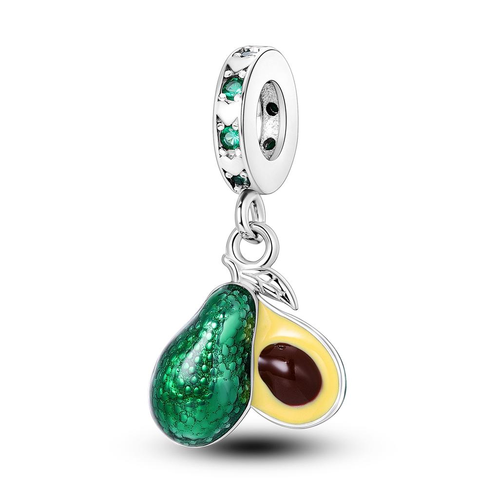 Silver Plated Chameleon Avocado Moon Spinning Eye Charms Fit Bangle Charm Beads Pendent Dangle Bracelet Woman Jewelry