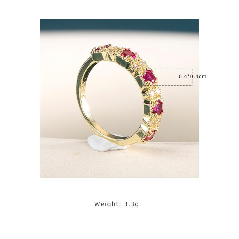 BELLA BOX Роскошные золотые кольца с инкрустацией розово-красного циркона, элегантные женские кольца для свадебной вечеринки, нежные модные украшения
