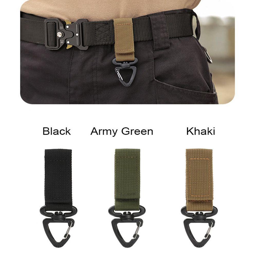 Outdoor Camping Hiking Rotatable Molle Tactical Nylon Ribbon Knapsack Keychain Triangle Backpack Waist Bag Fastener Hook Buckle